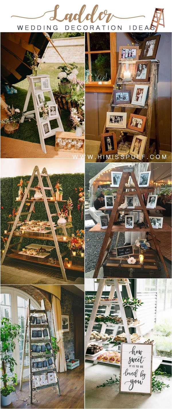 rustic country wedding ideas – ladder wedding decor ideas