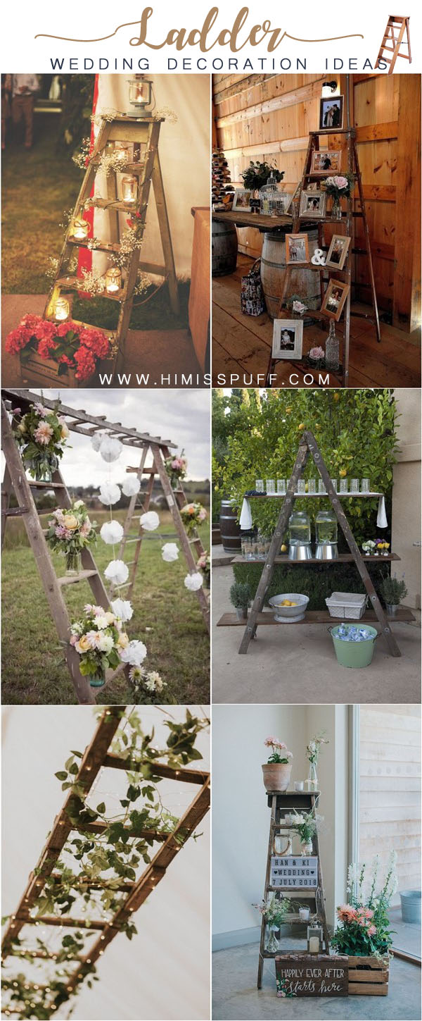 rustic country wedding ideas – ladder wedding decor ideas2