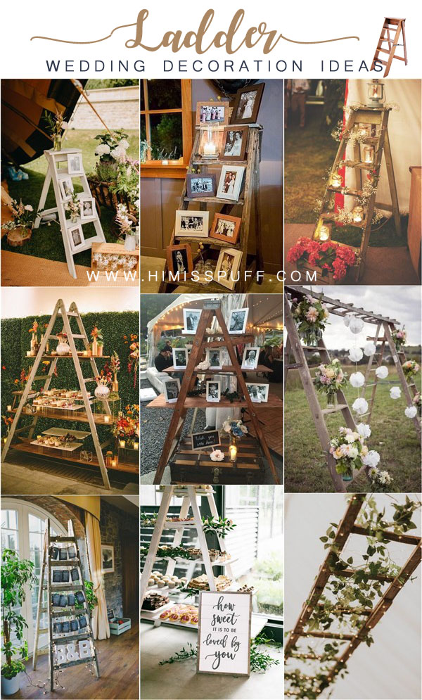 rustic country wedding ideas – ladder wedding decor ideas3