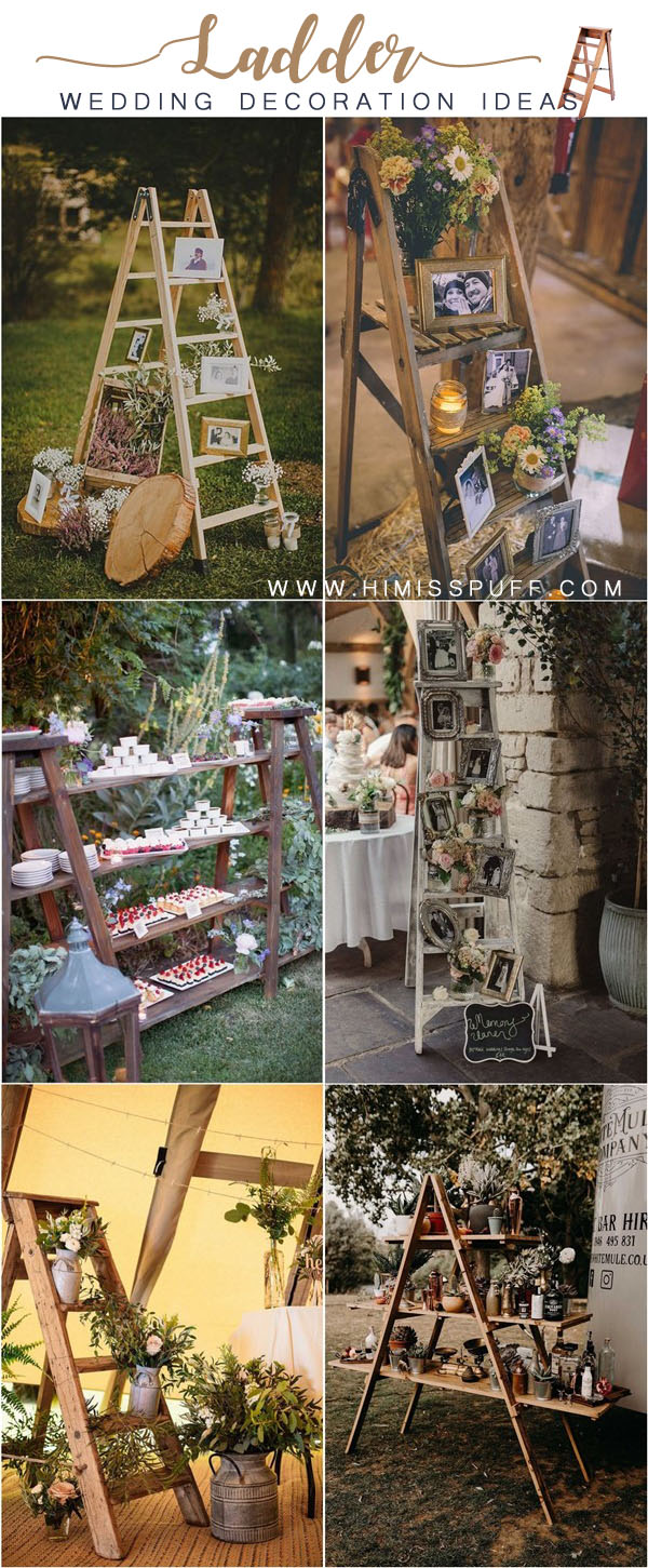 rustic country wedding ideas – ladder wedding decor ideas4