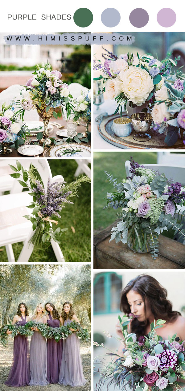 shades of purples organic spring and summer wedding colors