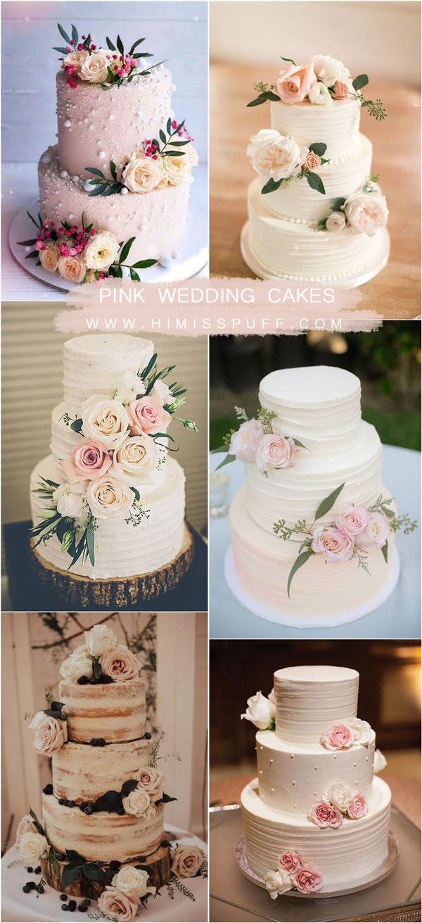 spring summer pink wedding cake ideas3