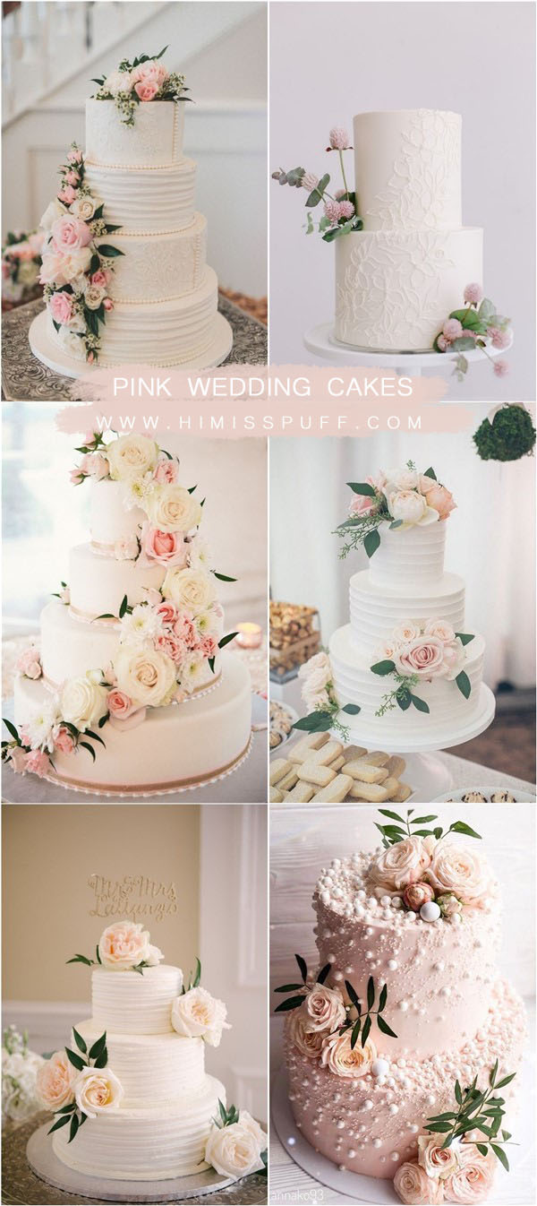 spring summer pink wedding cake ideas4