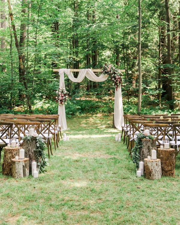 Intimate outdoor wedding ceremony decoration