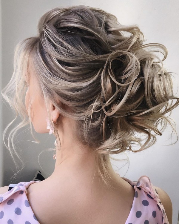 Messy updo wedding hairstyles for long hair lenabogucharskaya 1