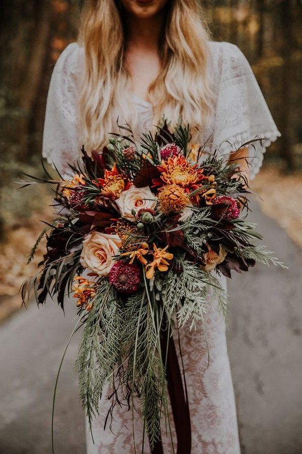 ️ Top 20 Rust Sunset Dusty Orange Wedding Bouquets for Fall