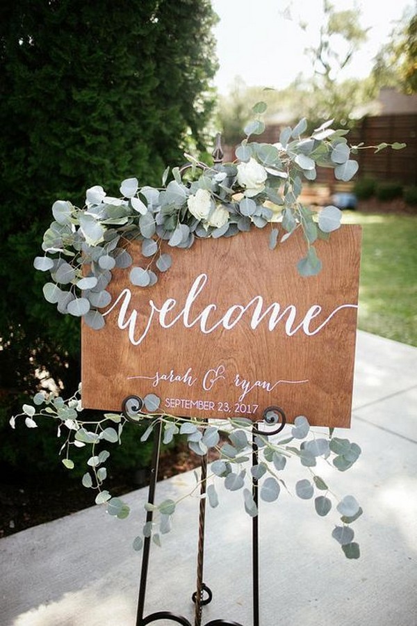 Rustic Wooden Wedding Welcome Sign