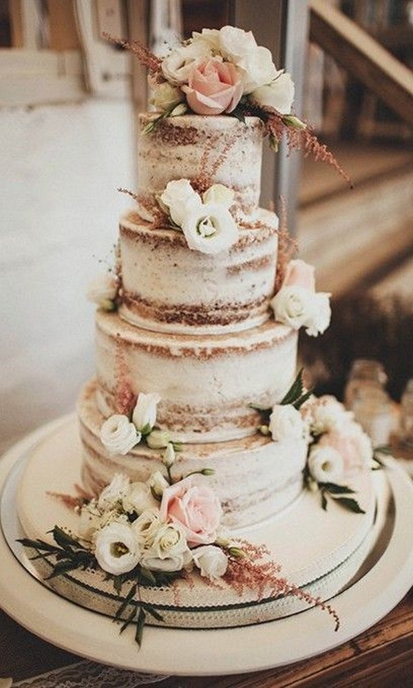 Rustic country naked wedding cakes 1