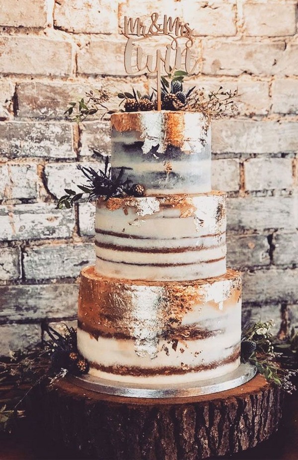 Rustic country naked wedding cakes 21