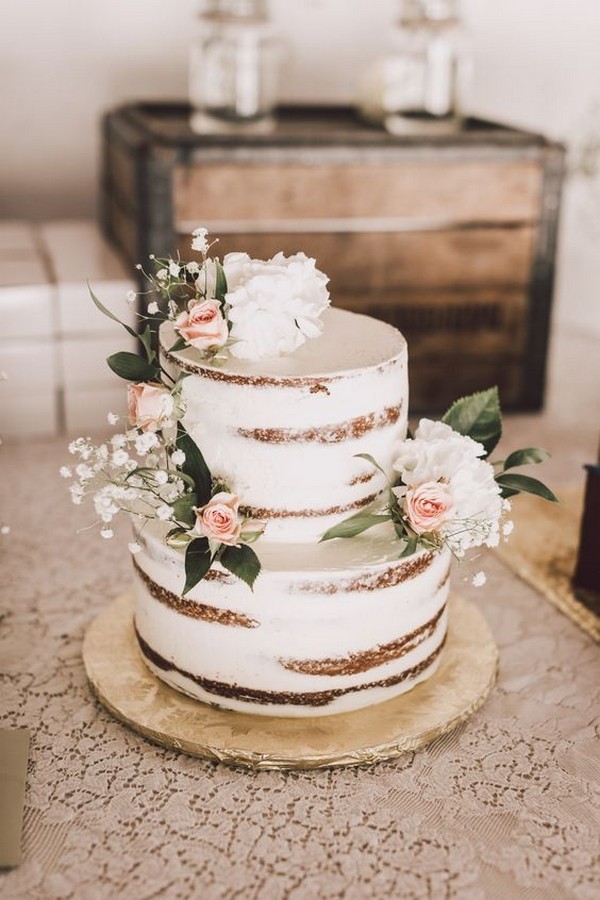 Rustic country naked wedding cakes 29