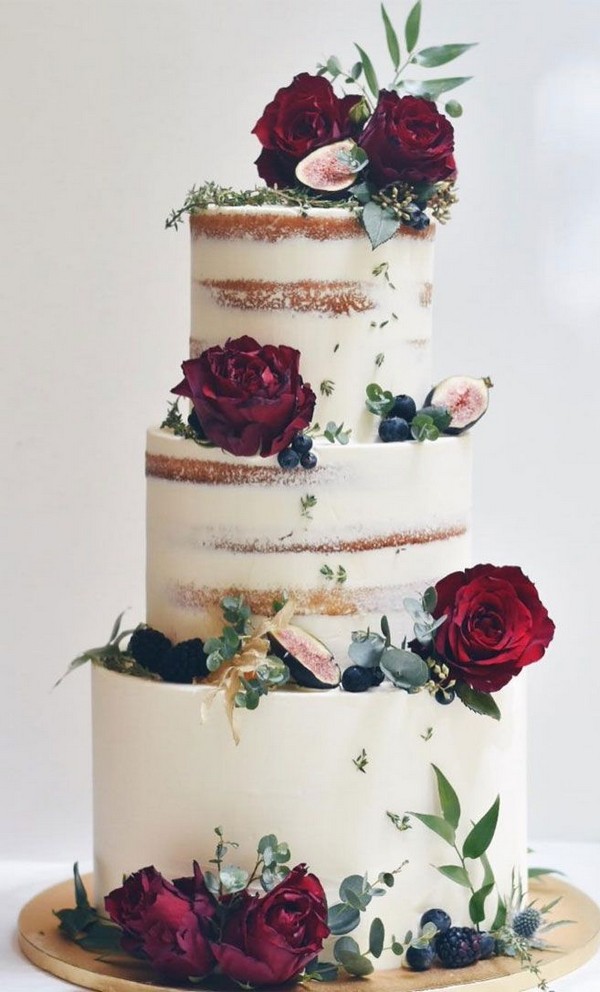 Rustic country naked wedding cakes 4