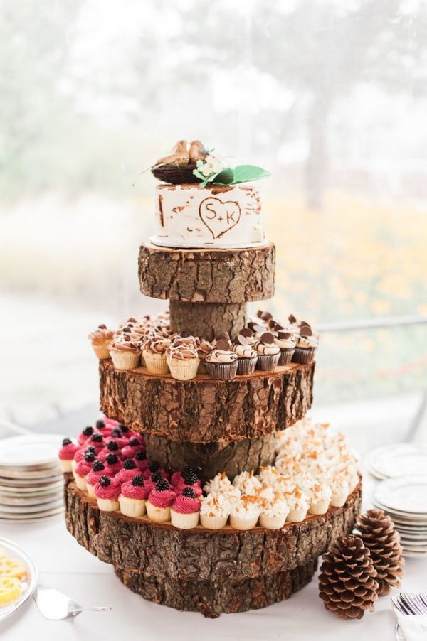 Rustic country naked wedding cakes 5