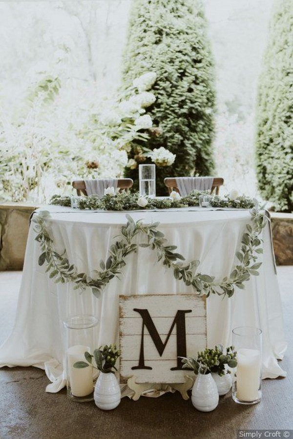 Rustic country wedding sweetheart head table decoration ideas 3