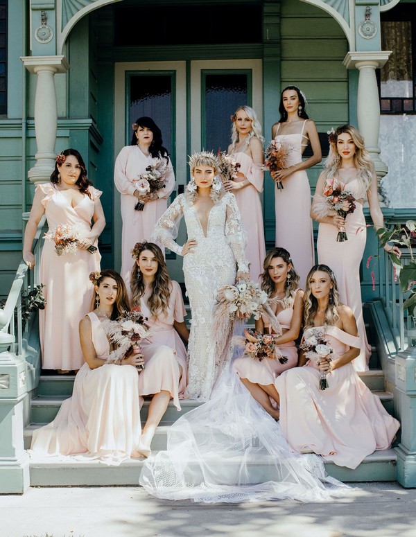 elegant blush pink bridesmaid dresses