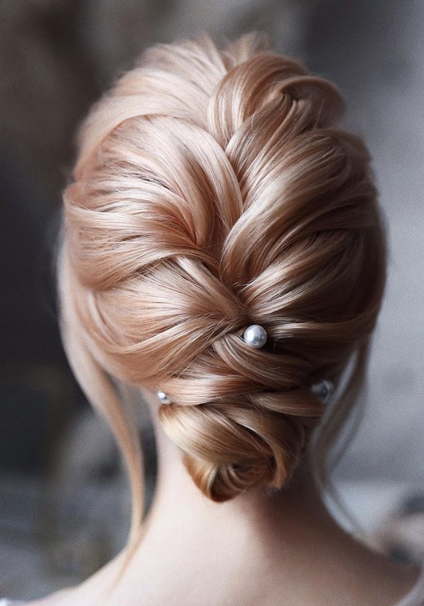 elegant low bun updo wedding hairstyles 20