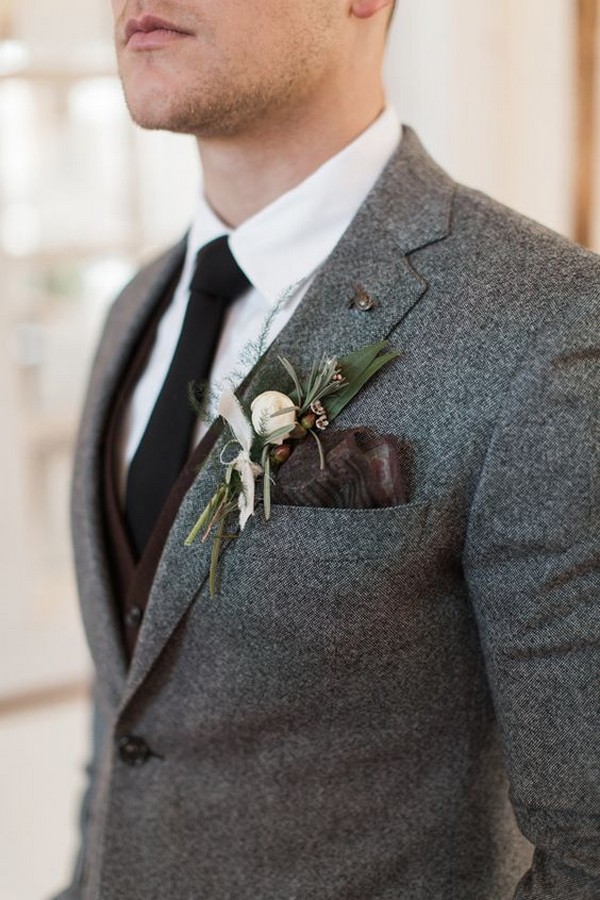 fall winter groom suit wedding ideas