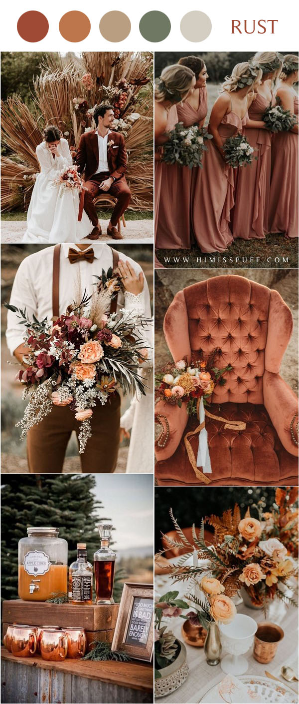 sage green and rust wedding. 