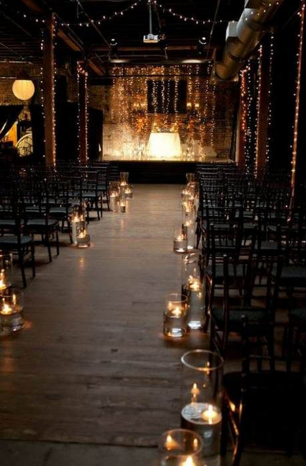simple wedding aisle ideas with candles