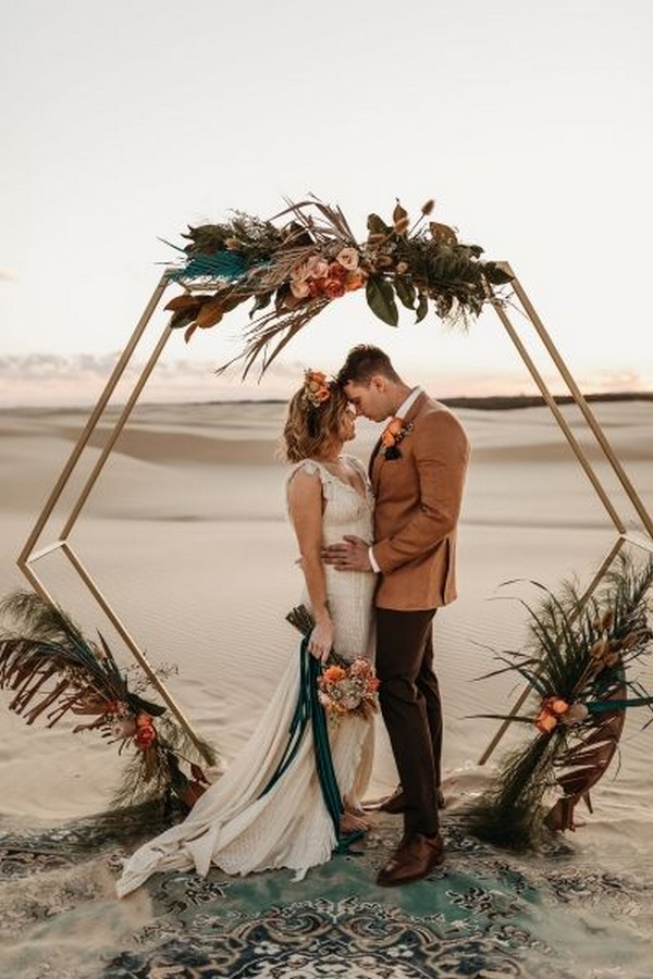 tropical beach wedding arch