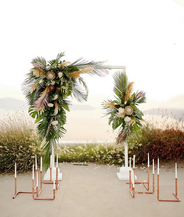 tropical wedding ceremony arch