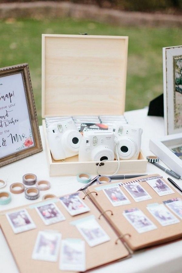 white Polaroid wedding guest book ideas