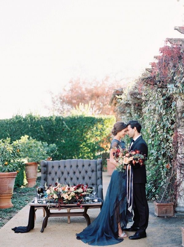 Fall Jewel Tones Outdoor Wedding Idea