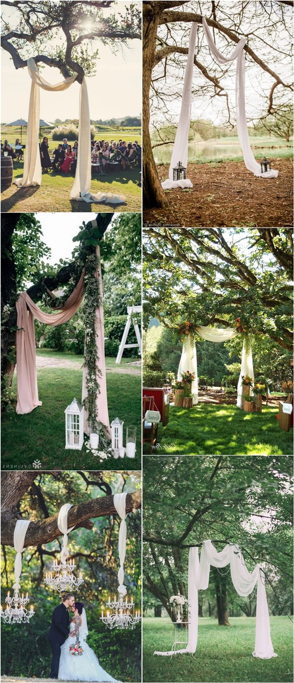 Outdoor Budget Friendly Tree Wedding Backdrops and Arches