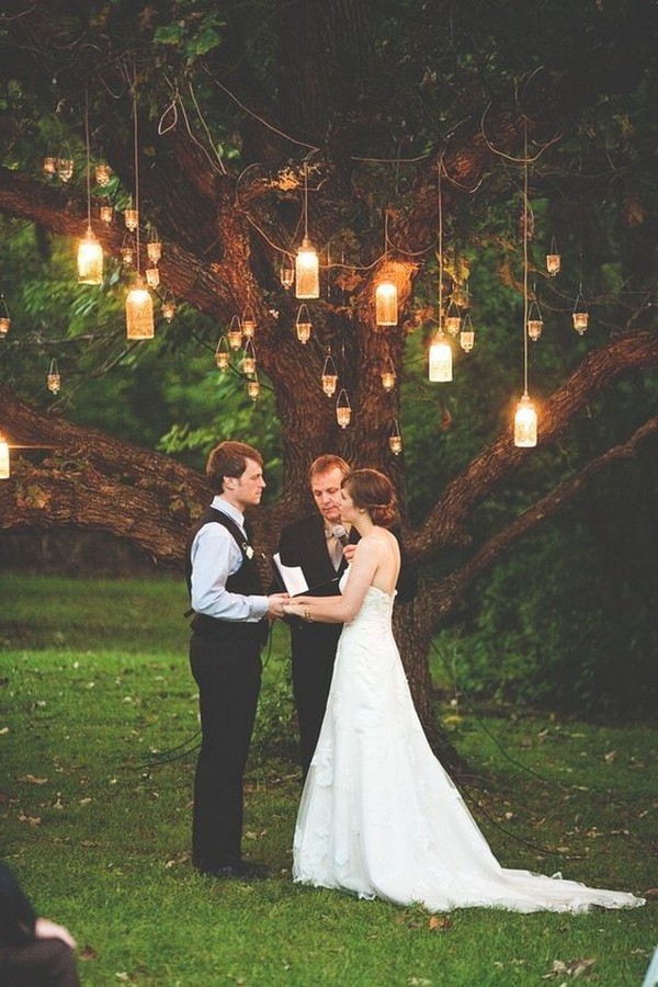 hanging lights wedding backdrop ideas