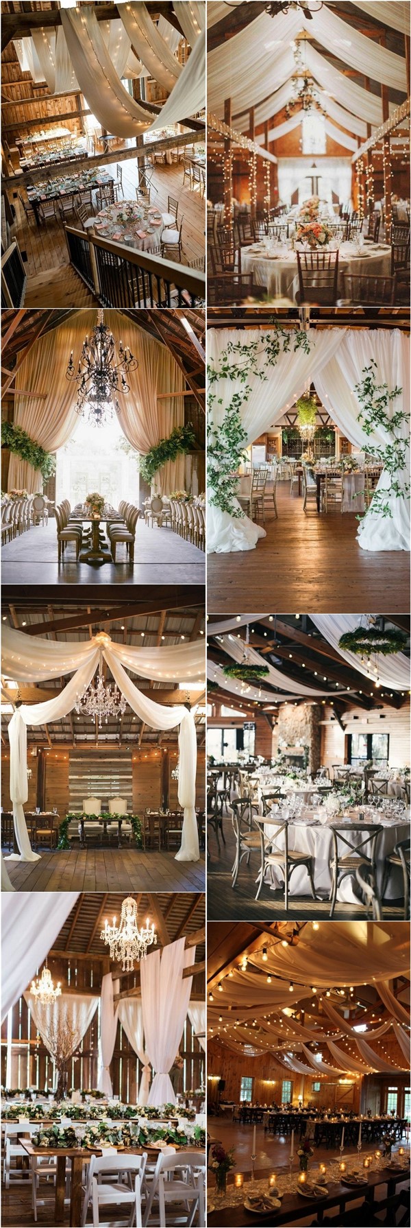 rustic country barn wedding reception ideas with draping4