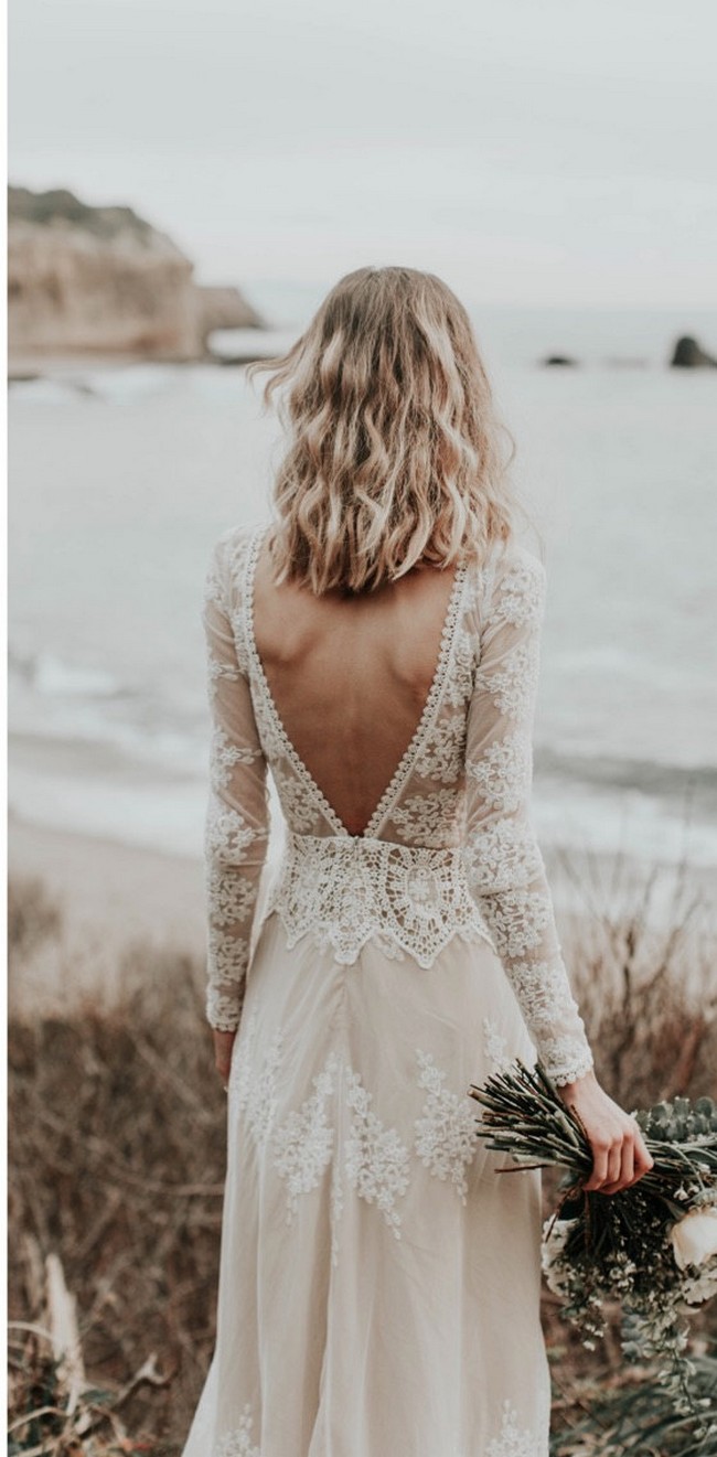 fitted boho wedding dress