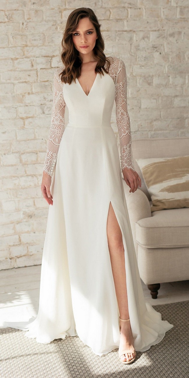 Long Sleeve Boho Wedding Dress2
