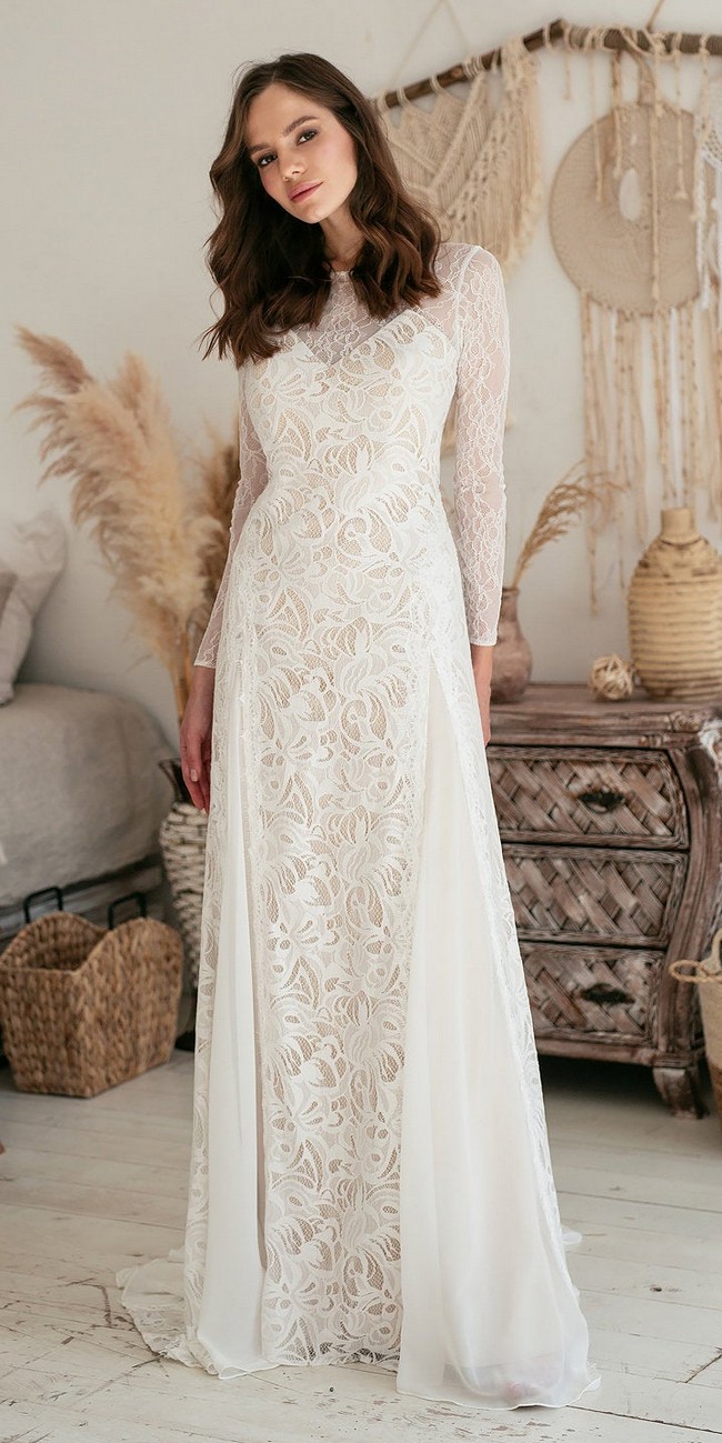 Long Sleeve Lace Wedding Dress3