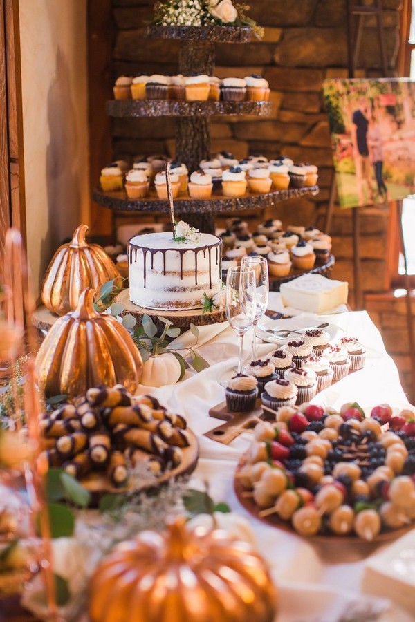 Rustic sweet wedding dessert display and table ideas 20