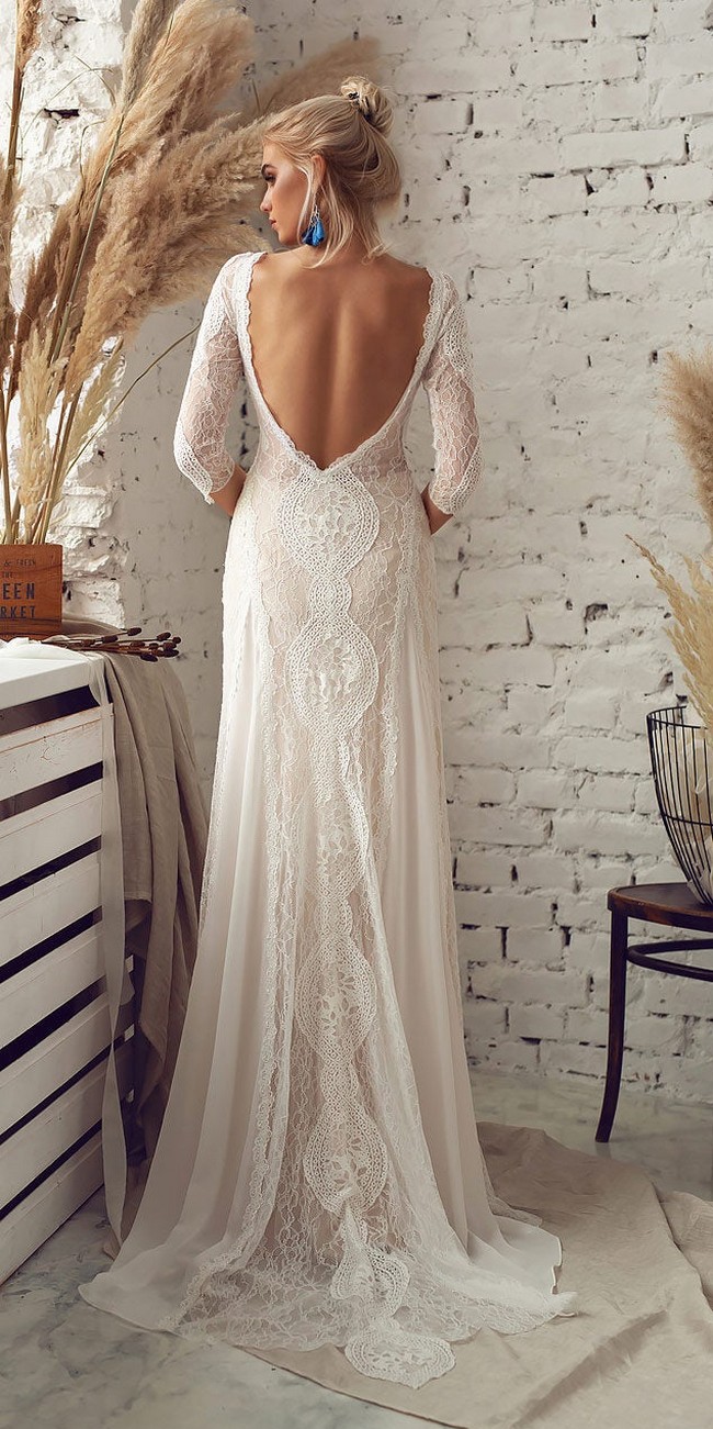 bohemian open back wedding dress with sleeves3 - Hi Miss Puff