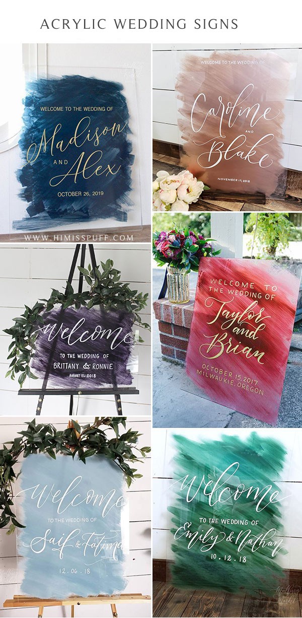 painted acrylic wedding signs Canvas welcome sign Vinyl on Acrylic Sign