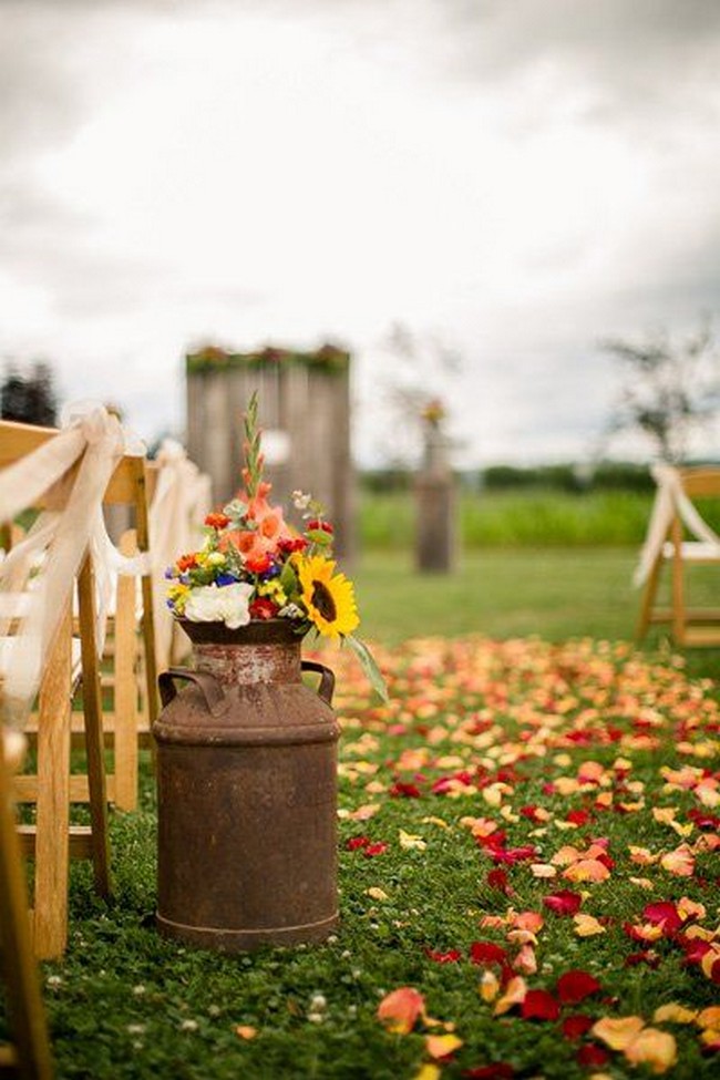 Fall Autumn wedding aisle ideas 8