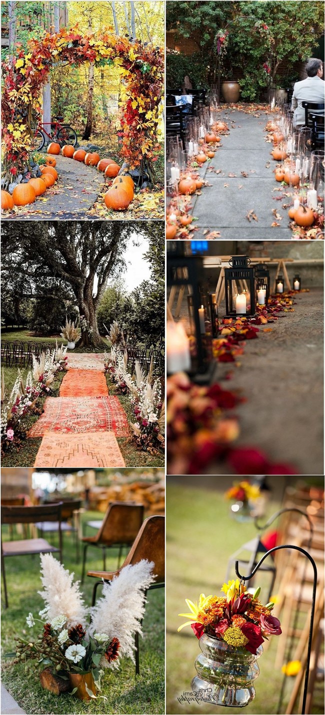 Fall Autumn wedding aisle ideas