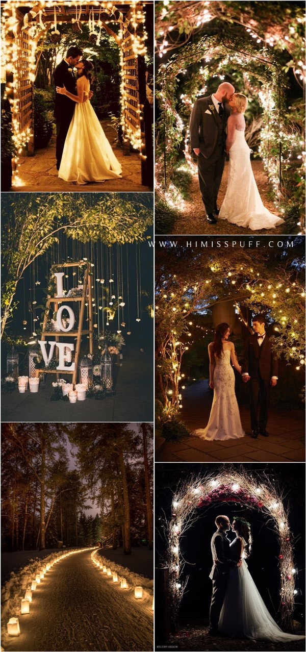 Night wedding ceremony aisle and backdrop ideas  #wedding #weddingideas #weddinglights #weddingarches