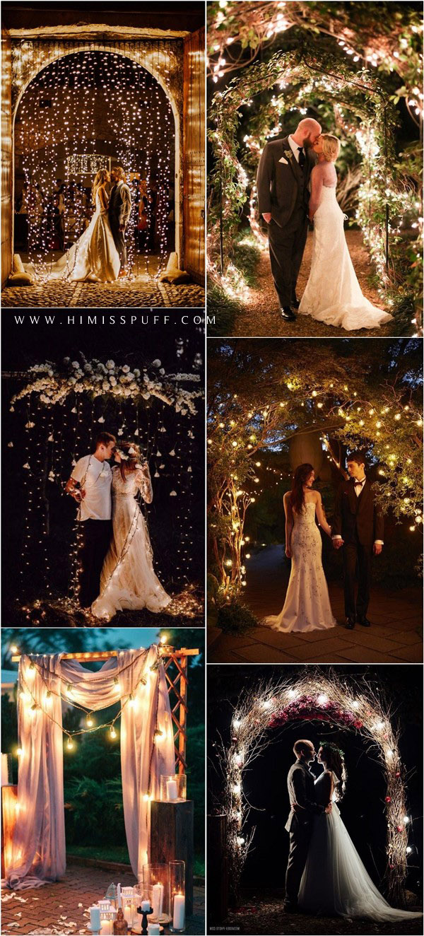 Night wedding ceremony aisle and backdrop ideas  #wedding #weddingideas #weddinglights #weddingarches