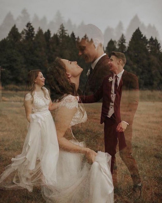 Romantic Double Exposure Wedding Photos Ideas 15