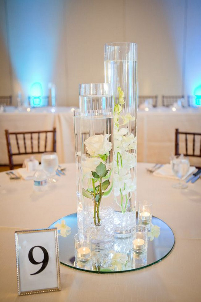 floating wedding centerpiece ideas with flowers and candles 20