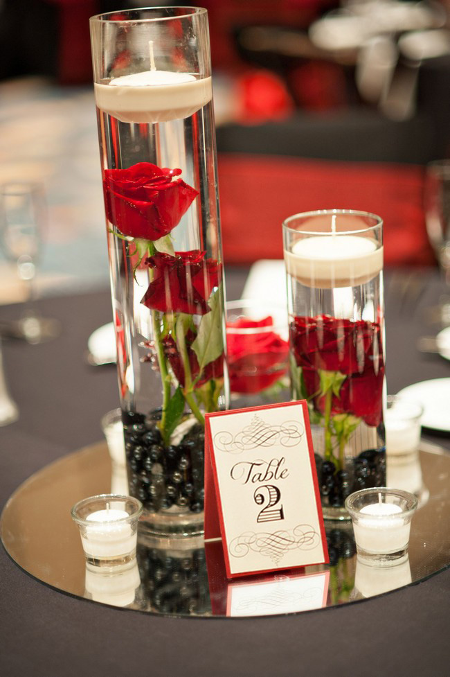 floating wedding centerpiece ideas with flowers and candles 27