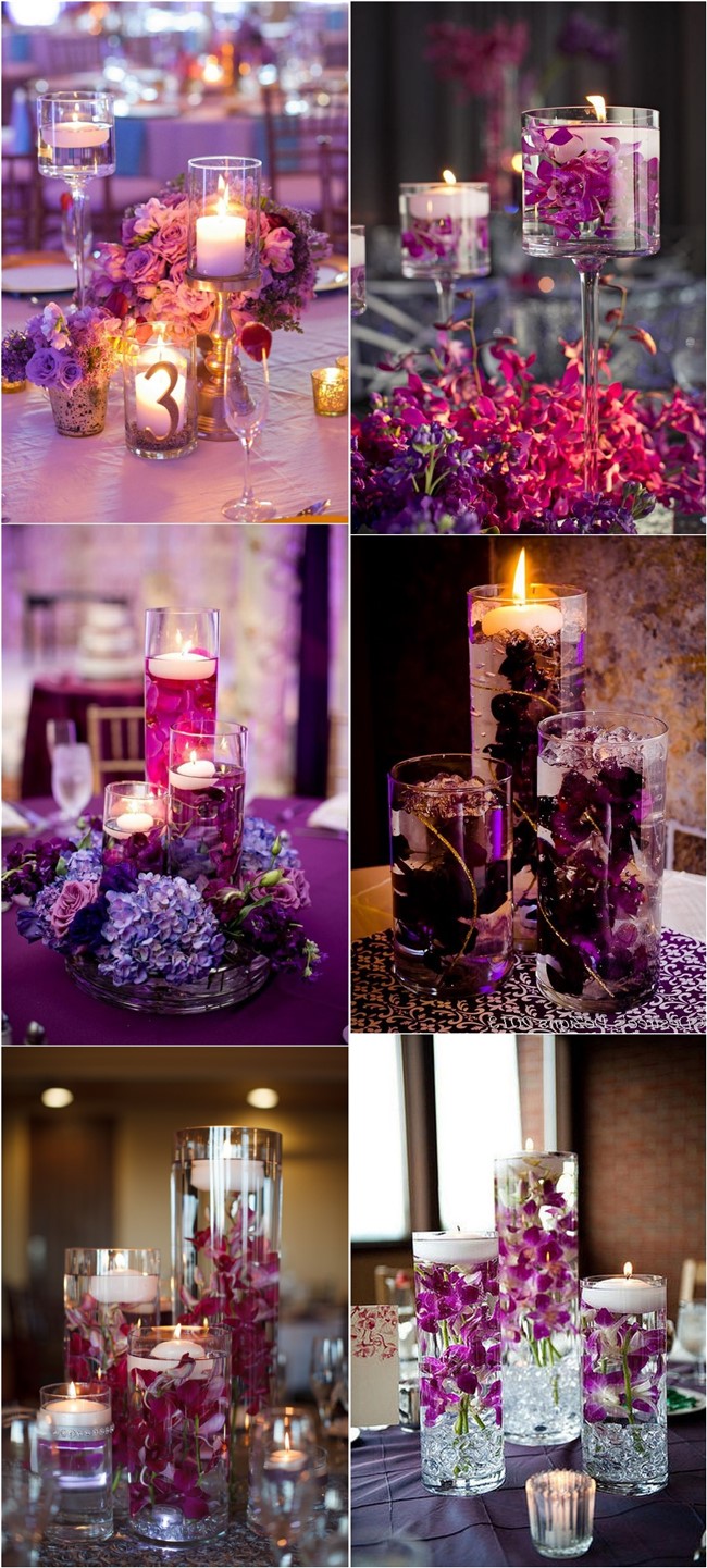 floating wedding centerpiece ideas with flowers and candles4