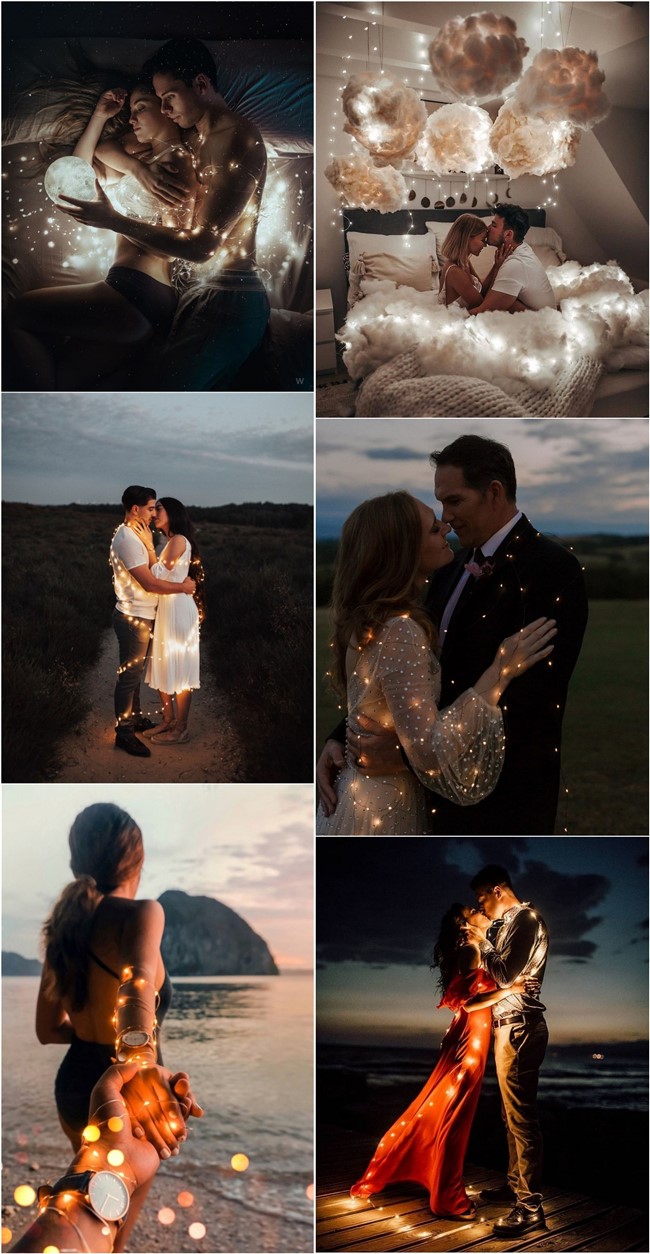 Night Engagement Photo Shoot Ideas with Lights2