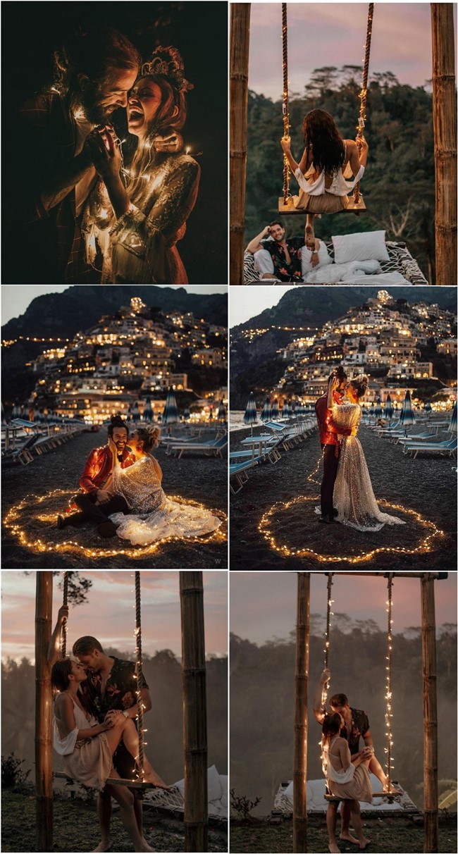 Night Engagement Photo Shoot Ideas with Lights3
