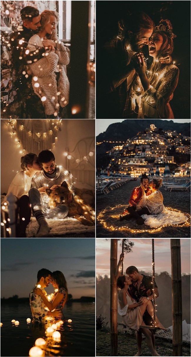 Night Engagement Photo Shoot Ideas with Lights4