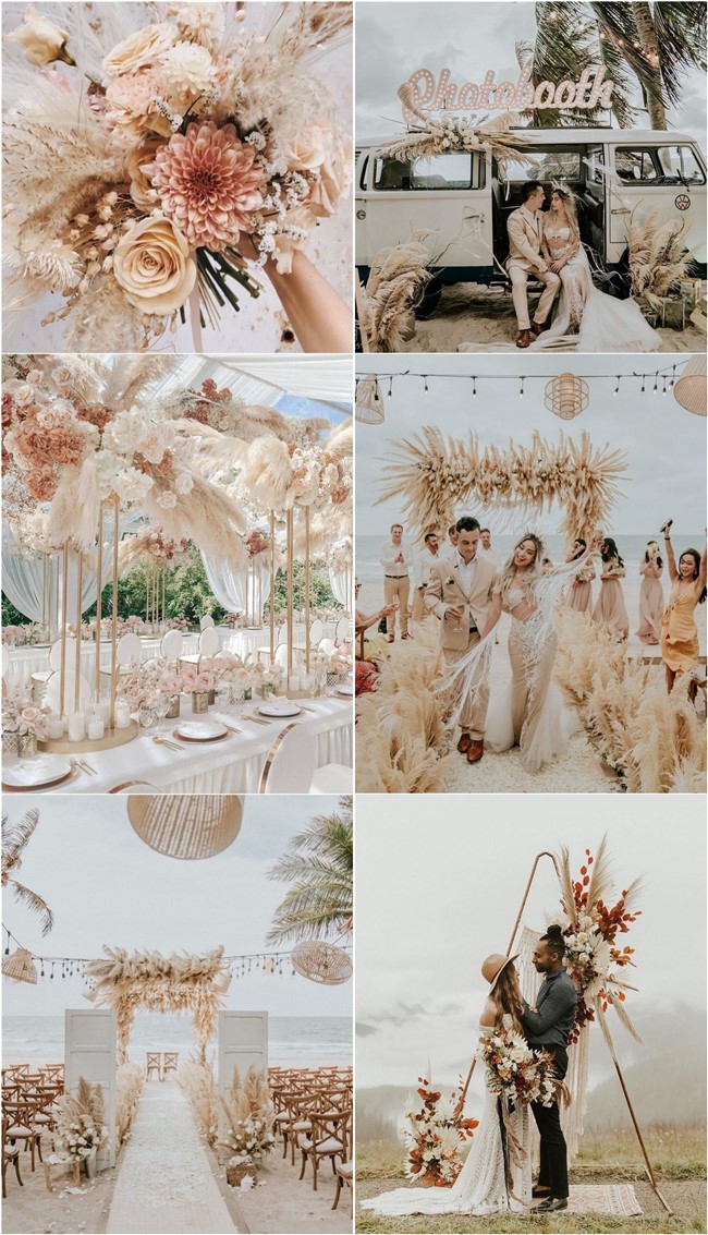 Pampas Grass Wedding Ideas #bohoweddings #weddingideas #bohemian