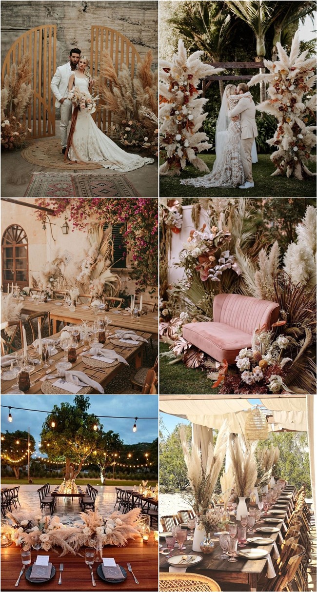 Pampas Grass Wedding Ideas #bohoweddings #weddingideas #bohemian