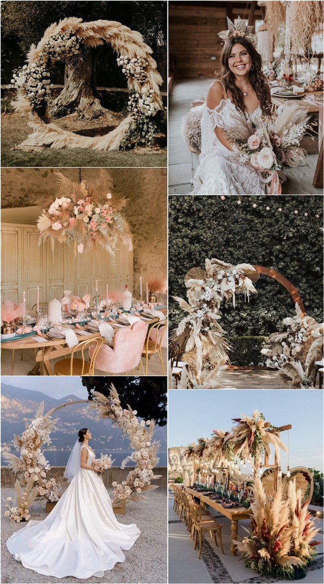 Pampas Grass Wedding Ideas #bohoweddings #weddingideas #bohemian