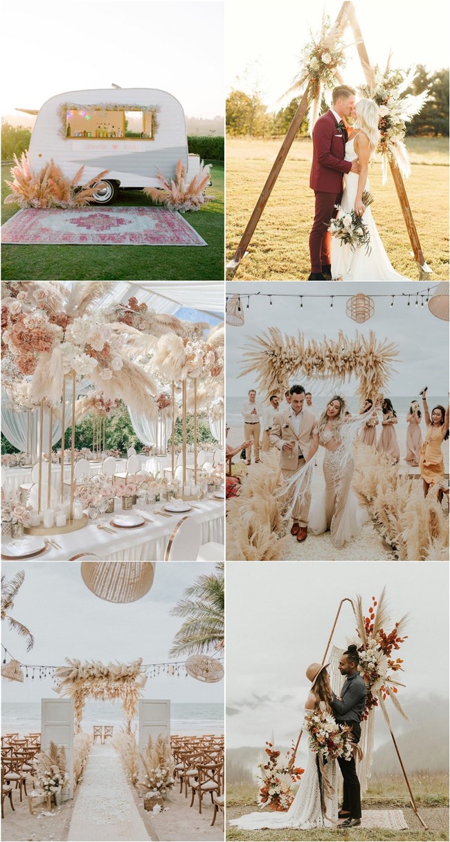 Pampas Grass Wedding Ideas #bohoweddings #weddingideas #bohemian